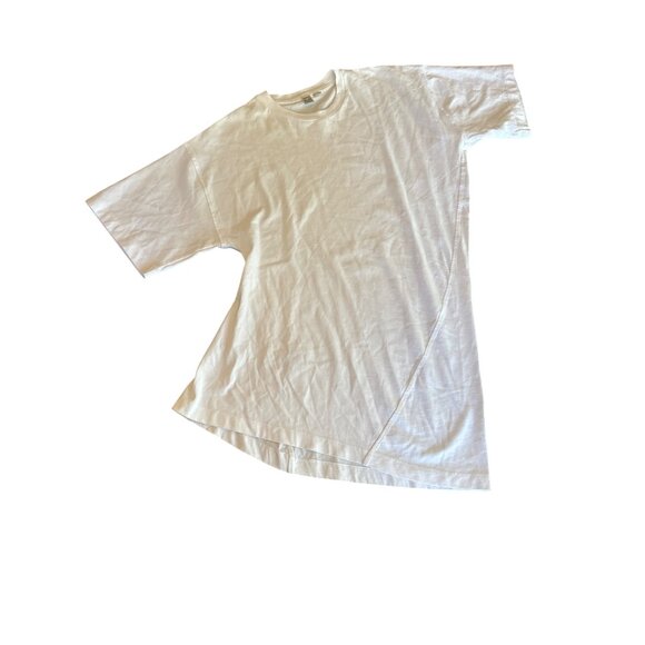 Totême Assymetric Jersey Tee White Cotton Unisex T-Shirt Size L Made In Portugal - Picture 1 of 6